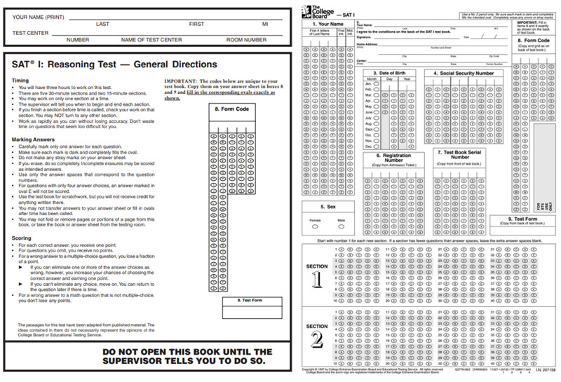 B&agrave;i thi SAT I