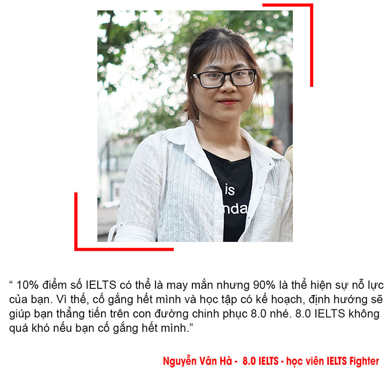 học viên Nguyễn Vân Hà 8.0 ielts
