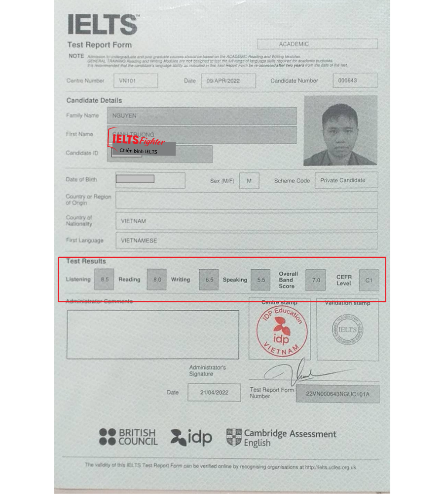 Chủ yếu học online nhưng vẫn đạt kết quả 7.0 IELTS