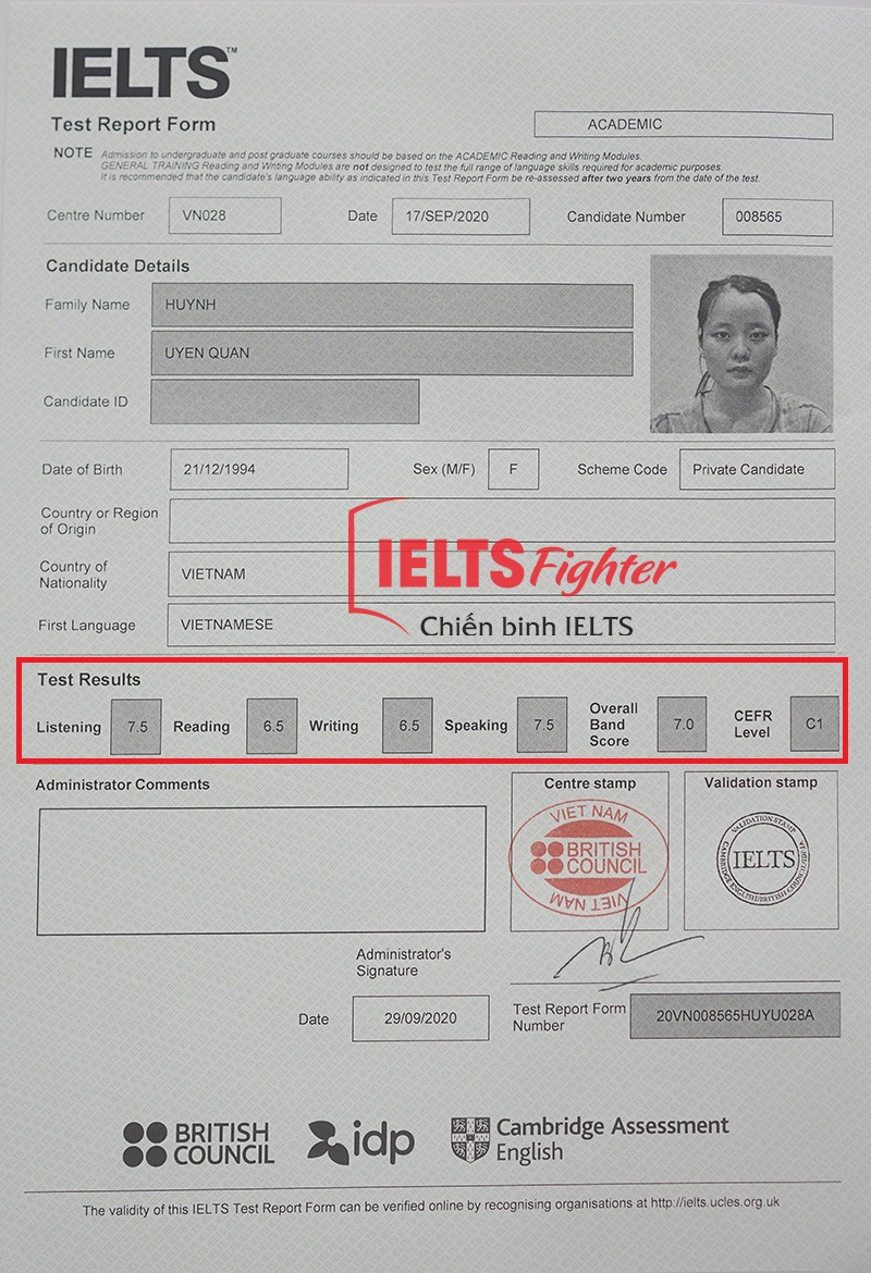 Huỳnh Uyển Quân – thẳng tiến du học Canada với 7.0 IELTS
