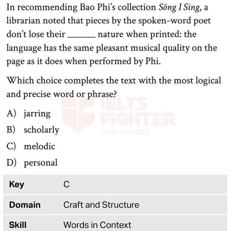 Cấu tr&uacute;c đề thi SAT Craft and Structure  1