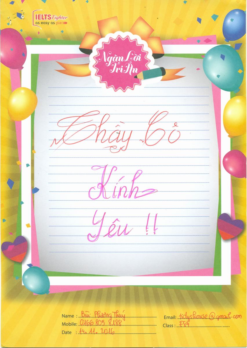 MS60 - Bài dự thi của bạn Bùi Phương Thúy - Học viên lớp F84