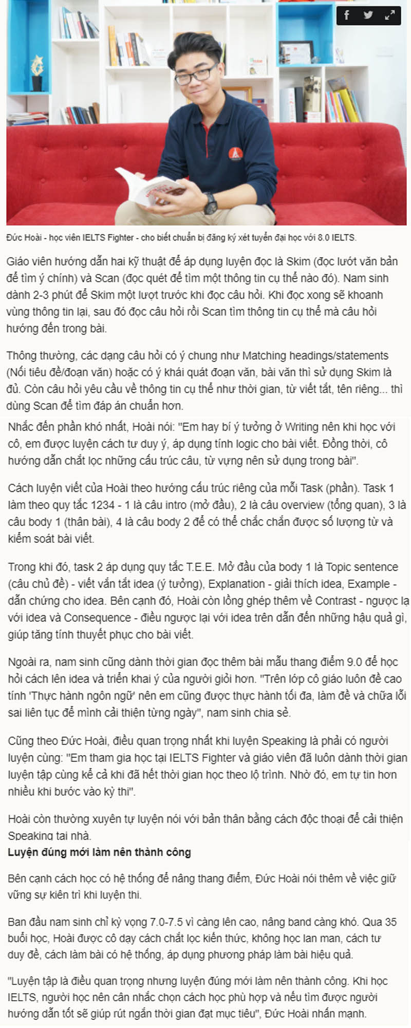 Cách học 8.0 IELTS của bộ đôi cao thủ Thùy Linh - Đức Hoài trên báo VnExpress 2