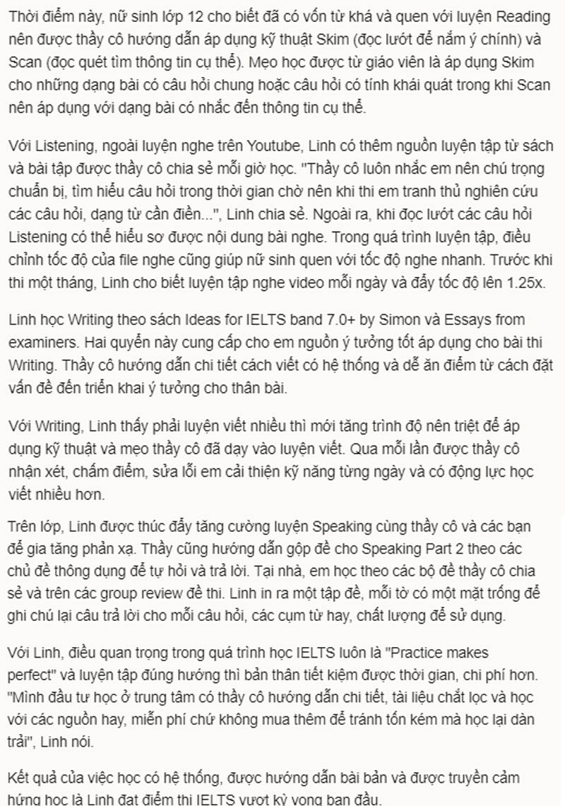 Cách học 8.0 IELTS của bộ đôi cao thủ Thùy Linh - Đức Hoài trên báo VnExpress 4