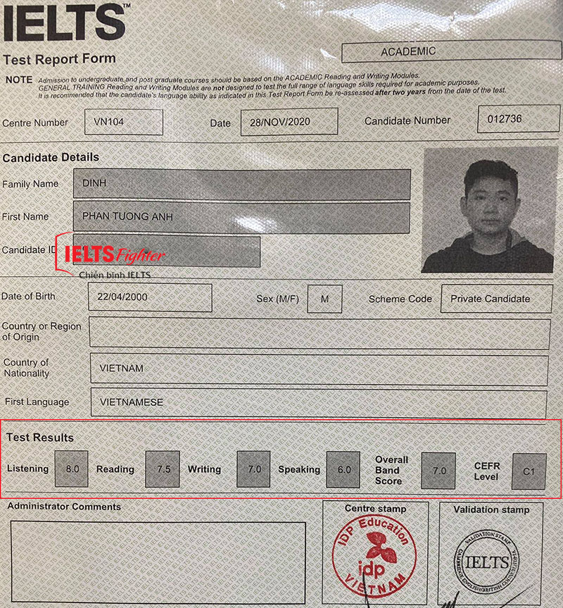 Học IELTS hiệu quả đạt 7.0 IELTS từ học viên IELTS Fighter Nguyễn Hoàng 5