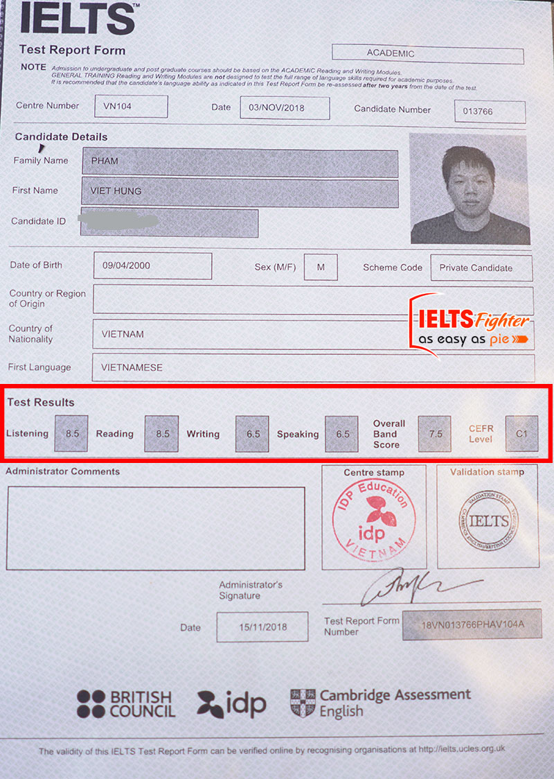 Bảng điểm Việt Hưng