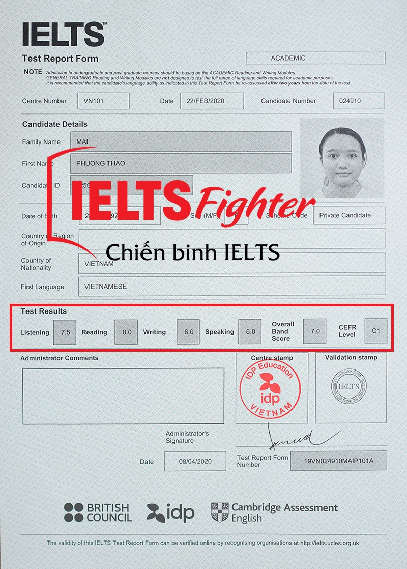 Hành trình từ 4.5 – 8.0 Reading của Mai Phương Thảo - IELTS Fighter
