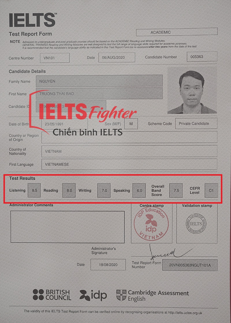 Nguyễn Trường Thái Bảo –Quyết định học IELTS làm cho cuộc đời mình sang trang