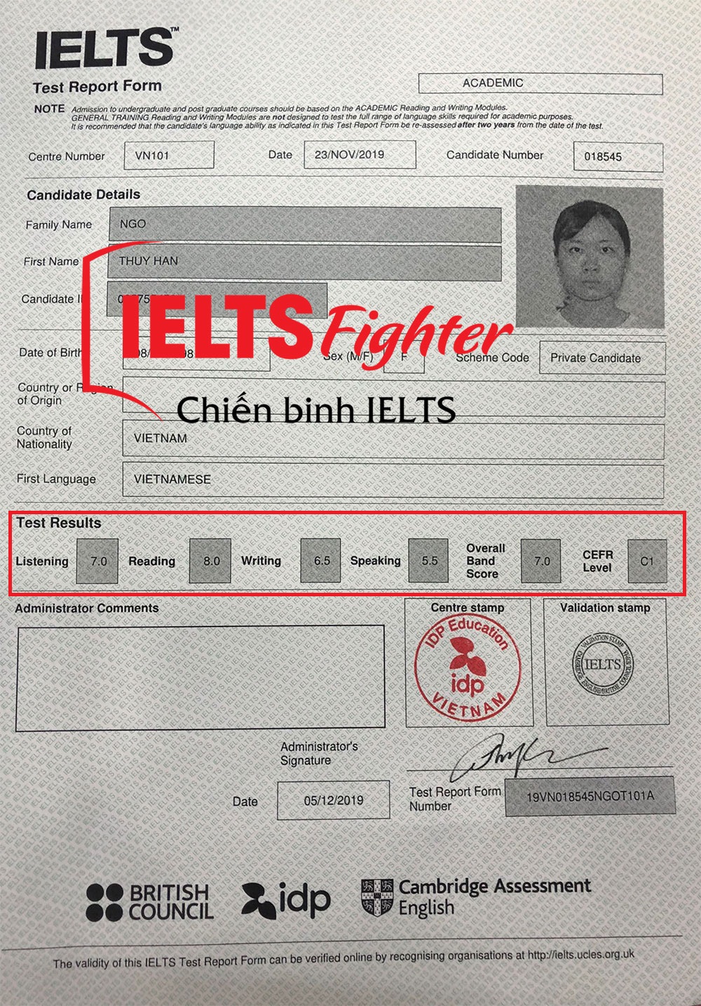 Mình đã tăng điểm từ 5.5 lên 7.0 chỉ sau 4 tháng luyện thi cật lực