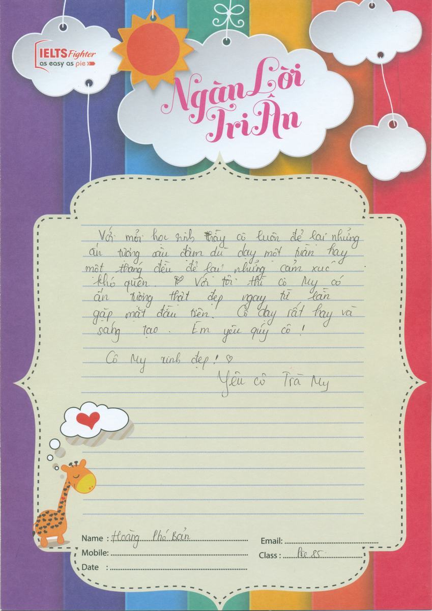 MS35 - Bài dự thi của bạn Hoàng Phó Bản - Học viên lớp Pre 85