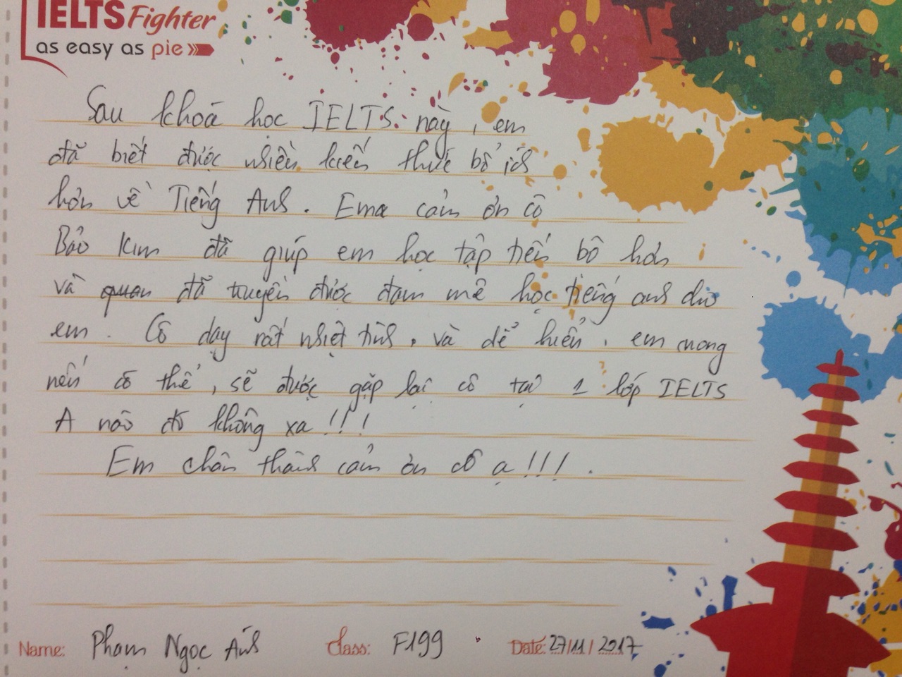 Cảm nhận học viên lớp F199 - IELTS Fighter
