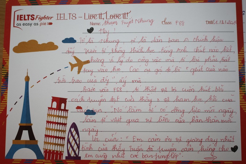 Bạn Tuyết Nhung chia sẻ cảm nhận của mình về lớp Pre 68