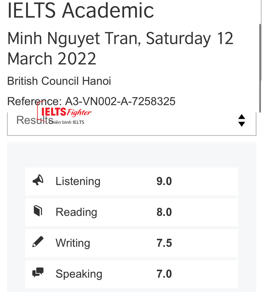 minh nguyệt 8.0 ielts