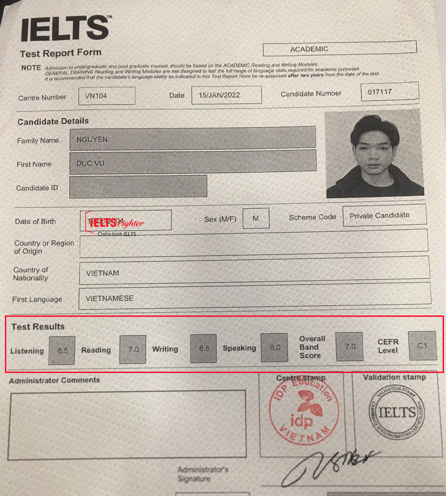 Kinh nghiệm học ielts từ con số 0 của vũ 7.0 ielts - 2