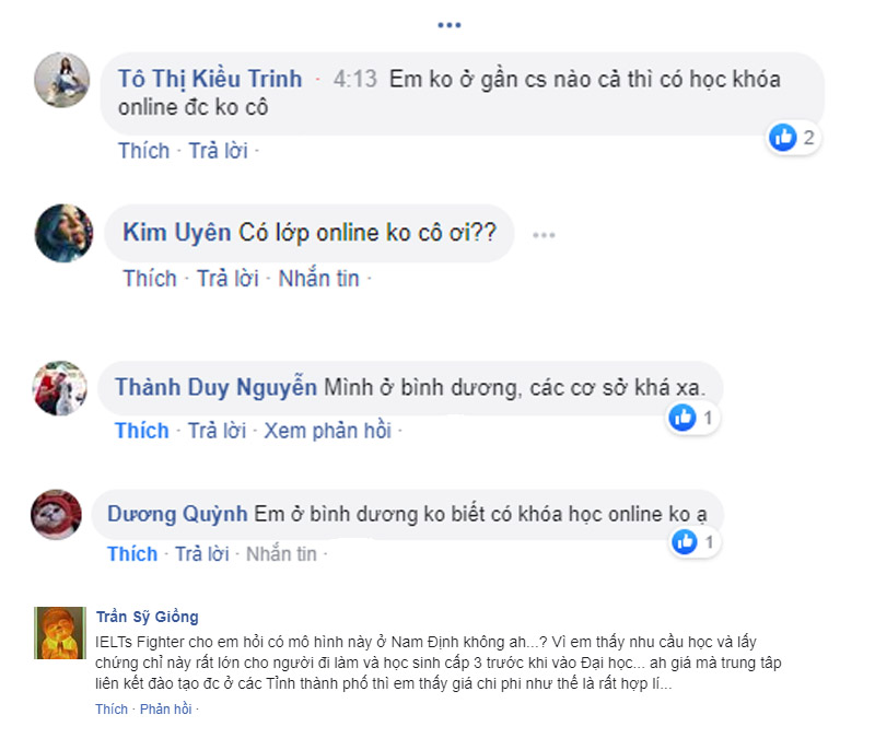 Khóa học IELTS trực tuyến 1