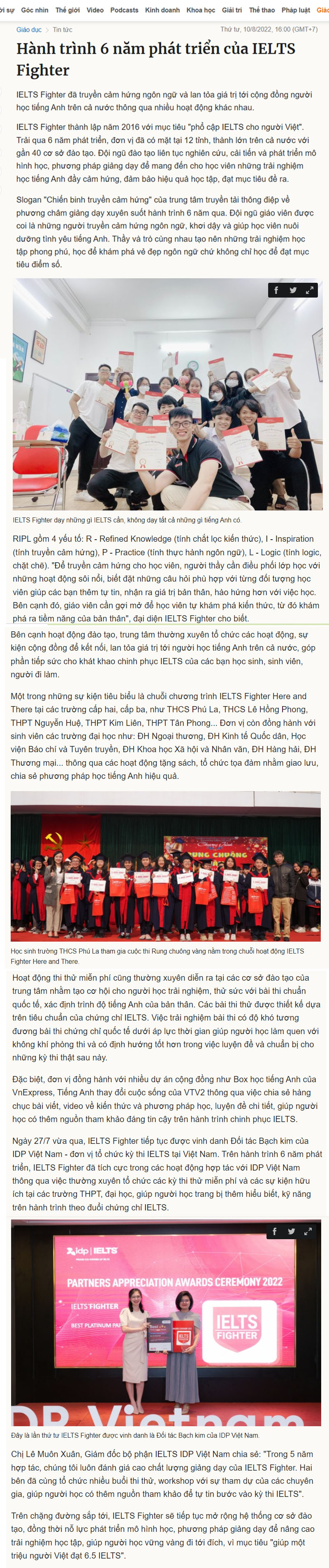 vnexpress ielts fighter 6 năm