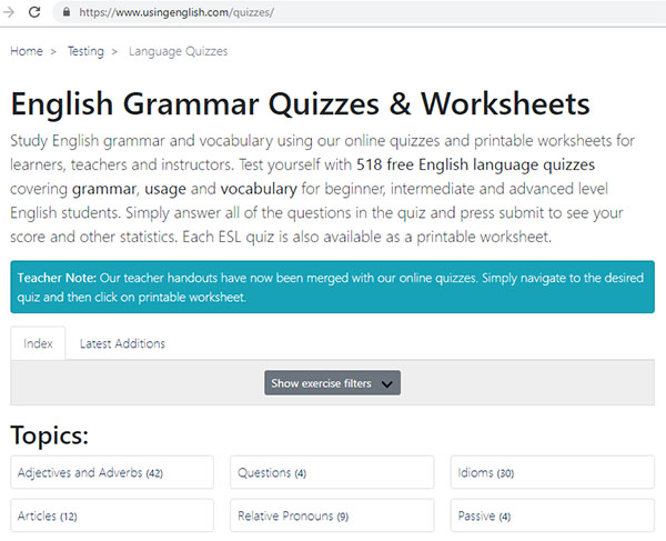 10 website học Ngữ Ph&aacute;p hay nhất cho mọi người 3