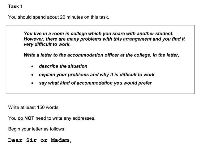 V&iacute; dụ IELTS Writing general task 1