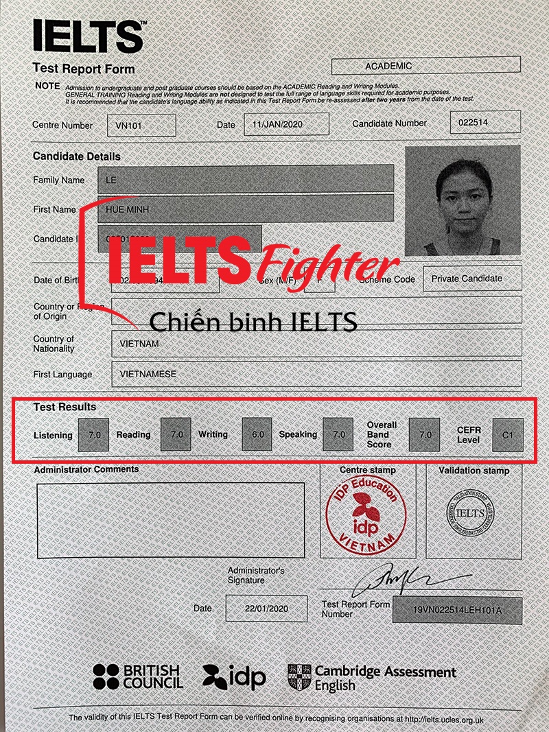 L&ecirc; Huệ Minh &ndash; B&iacute; quyết đạt điểm cao l&agrave; giải đề thật nhiều - IELTS Fighter
