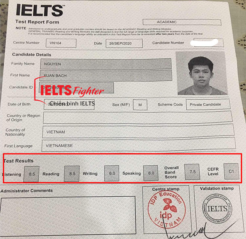 Xuân Bách 7.5 IELTS