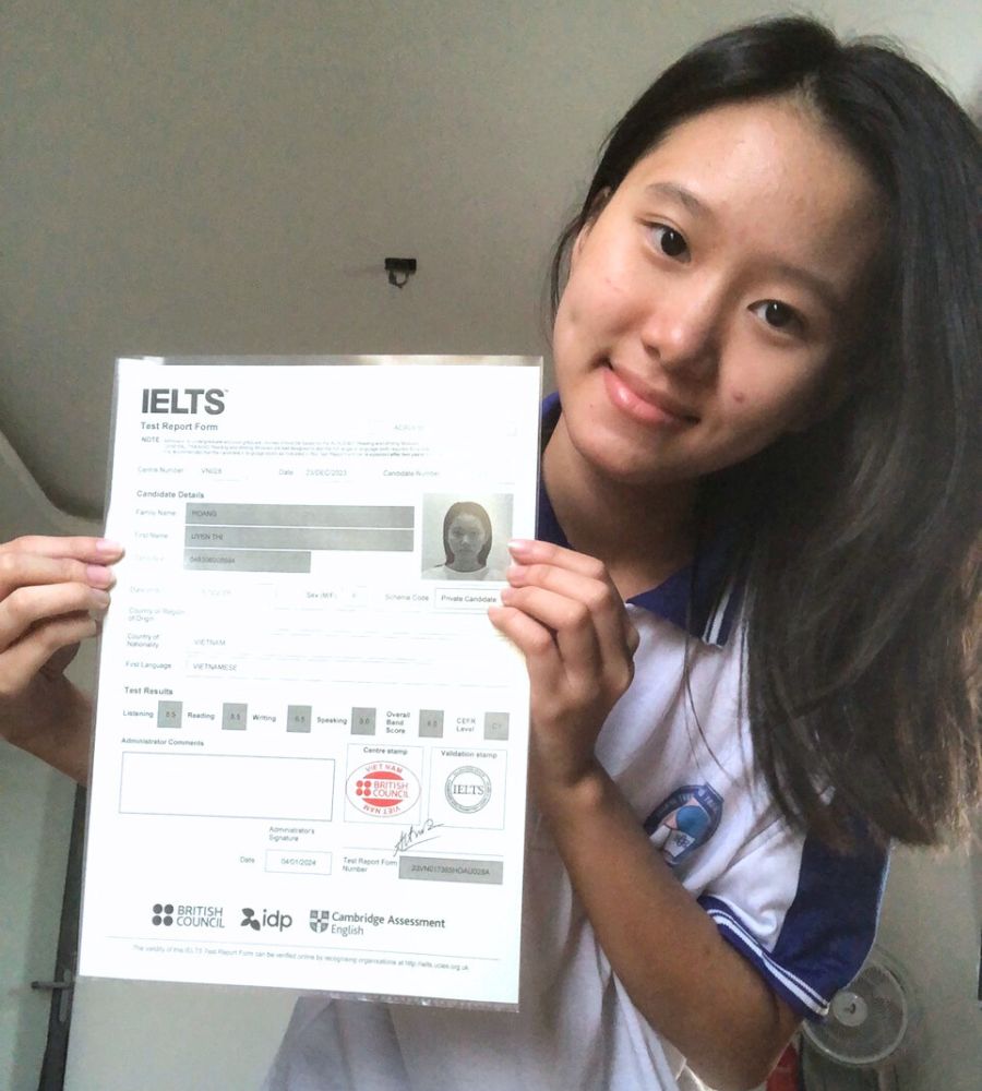 Học viên Uyên Thi xuất sắc đạt mục tiêu 8.0 IELTS