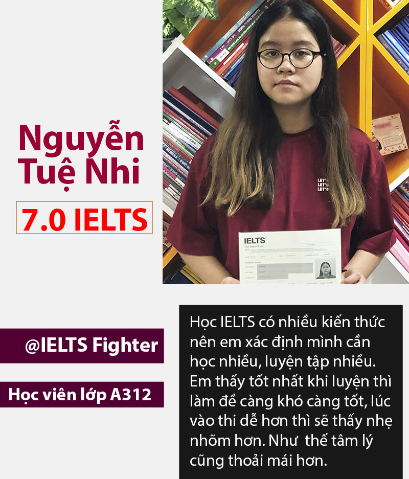 Kinh nghiệm học 7.0 IELTS của Tuệ Nhi