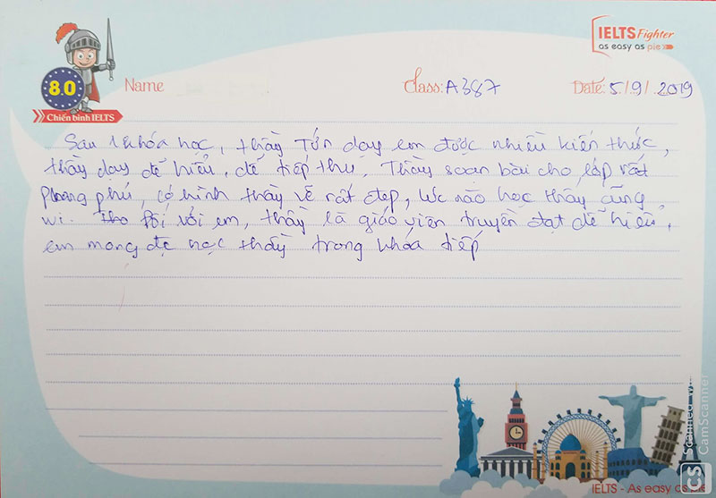 Cảm nhận học viên A387 - IELTS Fighter