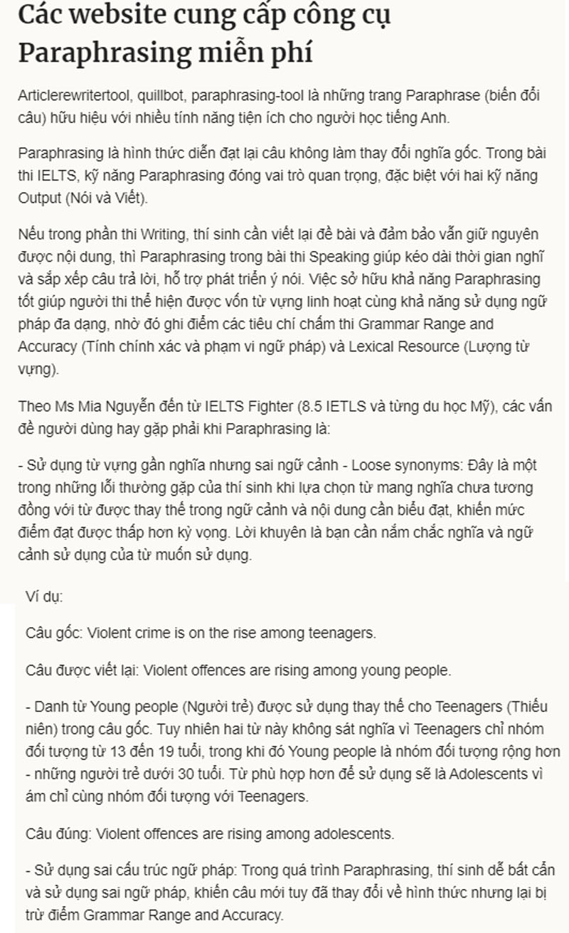 c&aacute;c website paraphrasing miễn ph&iacute;