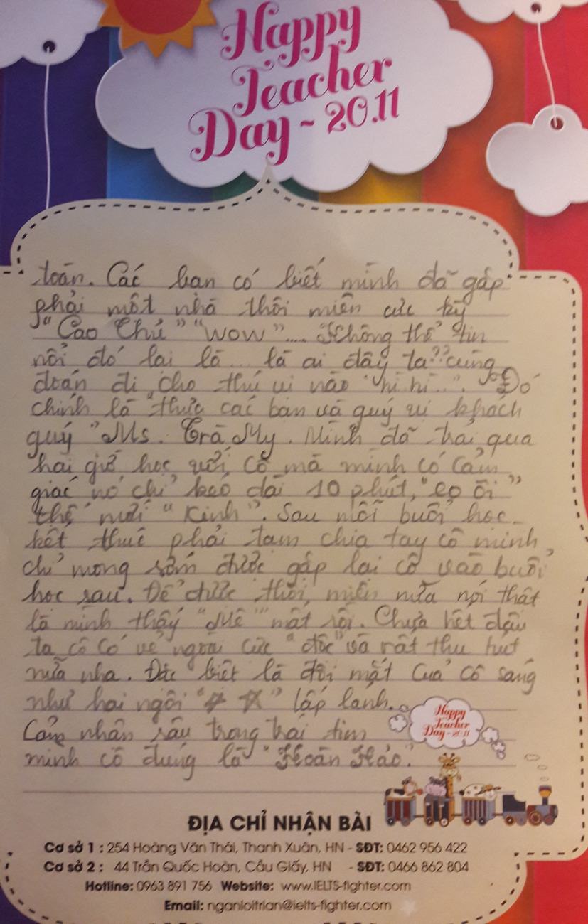 MS26 - Bài dự thi bạn Hoàng Thanh Vân  - Học viên lớp Pre 84