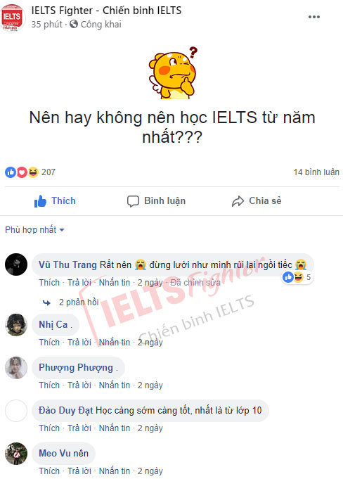 C&oacute; n&ecirc;n học IELTS từ năm nhất