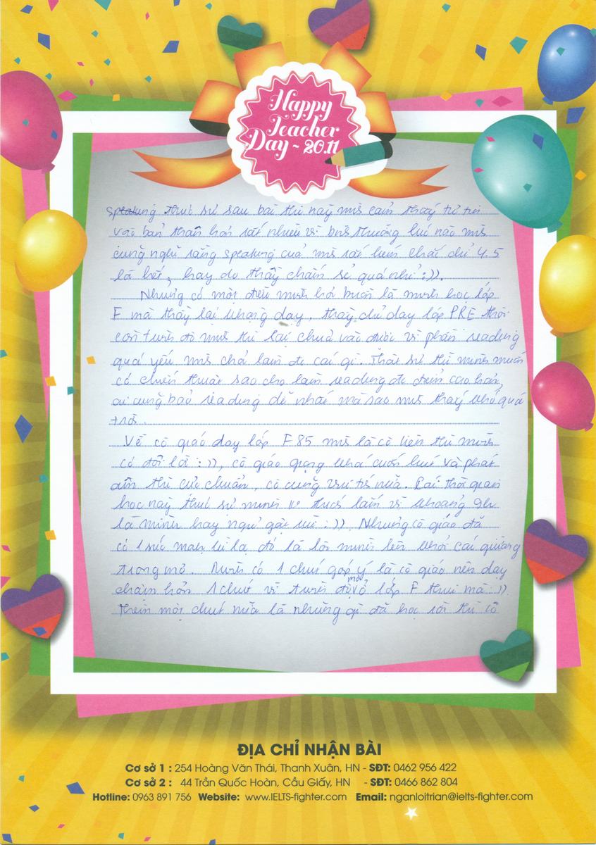 MS53 - Bài dự thi của bạn Nguyễn Lan Vy - Học viên lớp F85