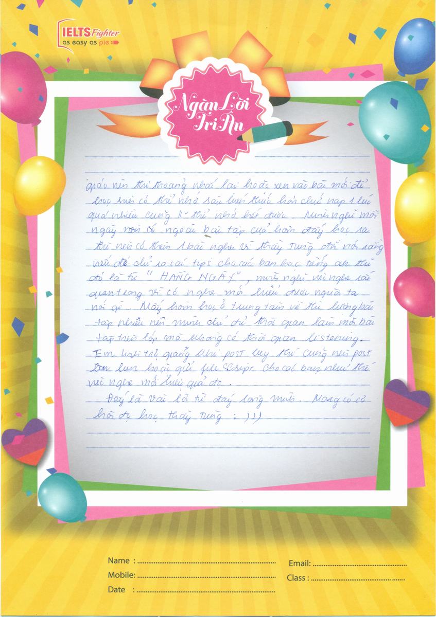 MS53 - Bài dự thi của bạn Nguyễn Lan Vy - Học viên lớp F85