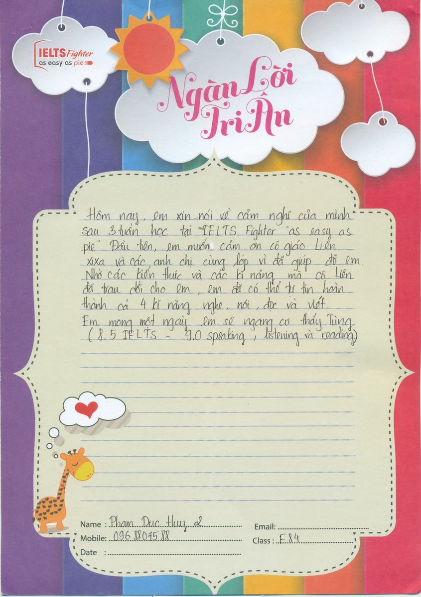 MS44 - Bài dự thi của bạn Phạm Đức Huy - Học viên lớp F84