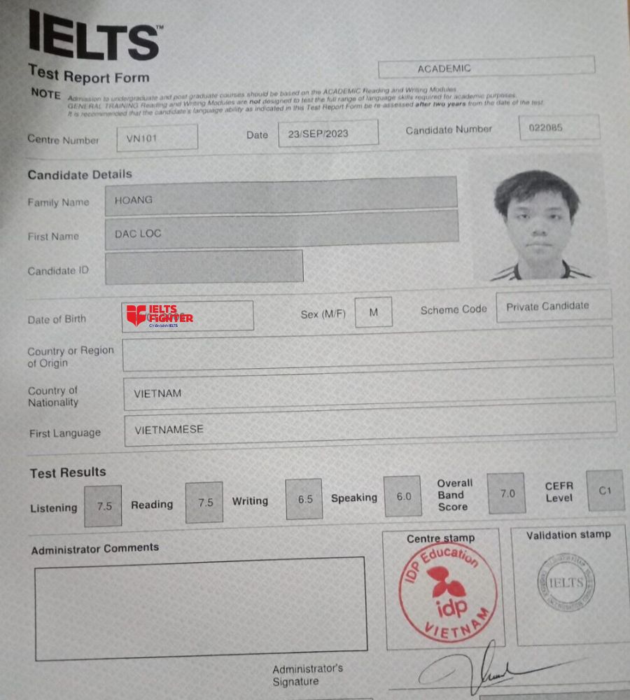 kết quả 7.0 ngo&agrave;i k&igrave; vọng của Đắc Lộc