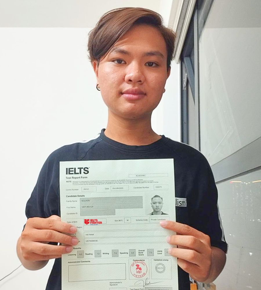 An Huy v&agrave; th&agrave;nh t&iacute;ch 7.0 Overall