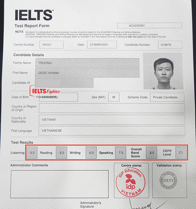 C&aacute;ch học 8.0 IELTS từ QUốc Kh&aacute;nh 1