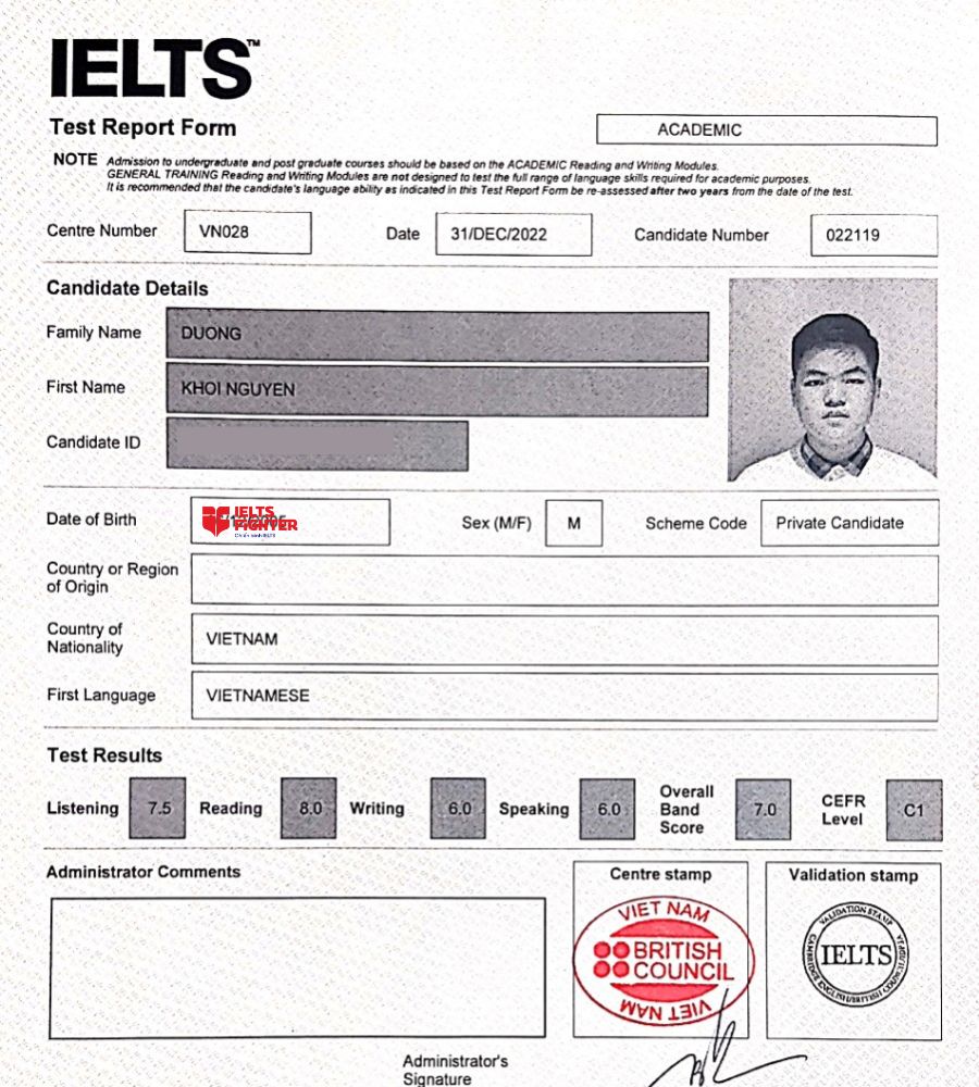 Hạnh Minh và thành tích 8.0 Overall