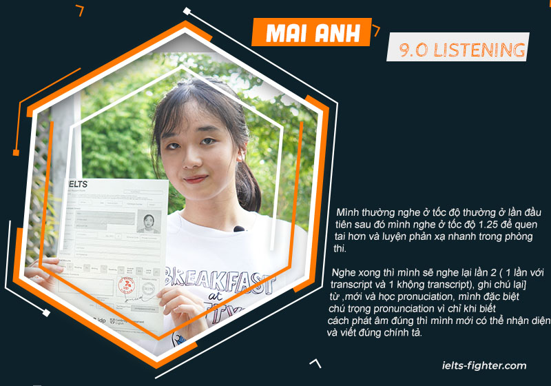 kinh nghiệm học IELTS Listening đạt 9.0 của Mai Anh 2