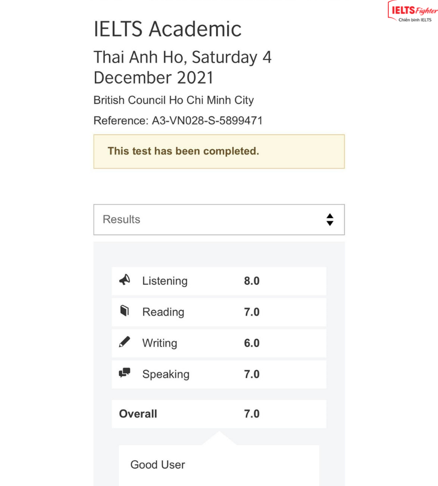 Thi lần đầu đạt lu&ocirc;n 7.0
