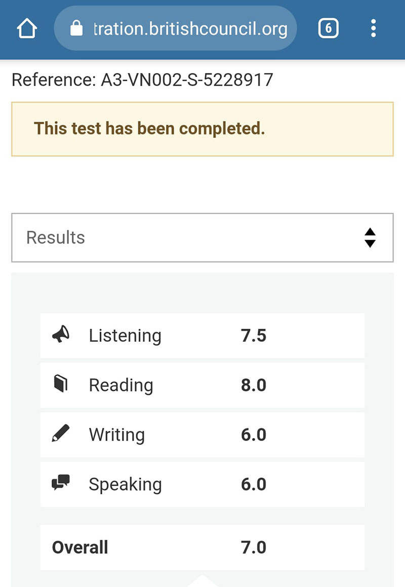 diệu linh 7.0 ielts 