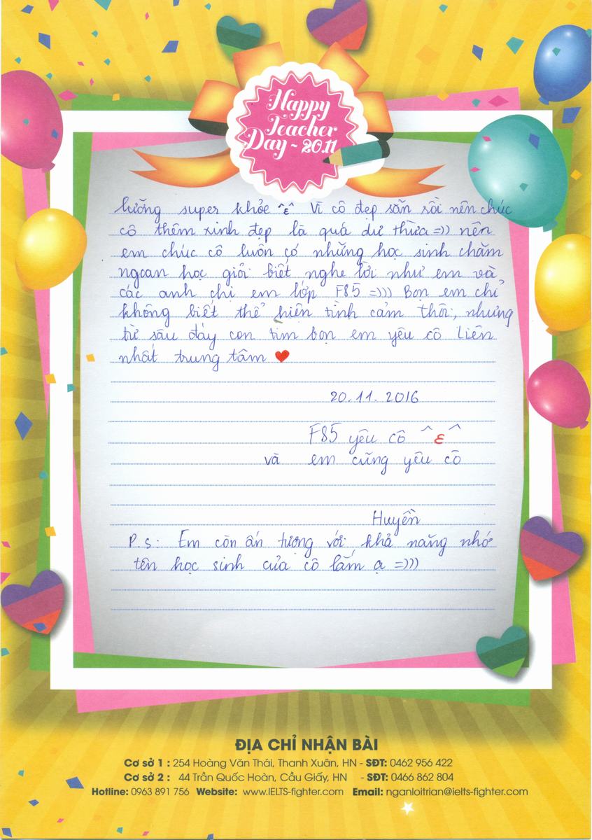 MS51 - Bài dự thi của bạn Nguyễn Thị Huyền - Học viên lớp F85