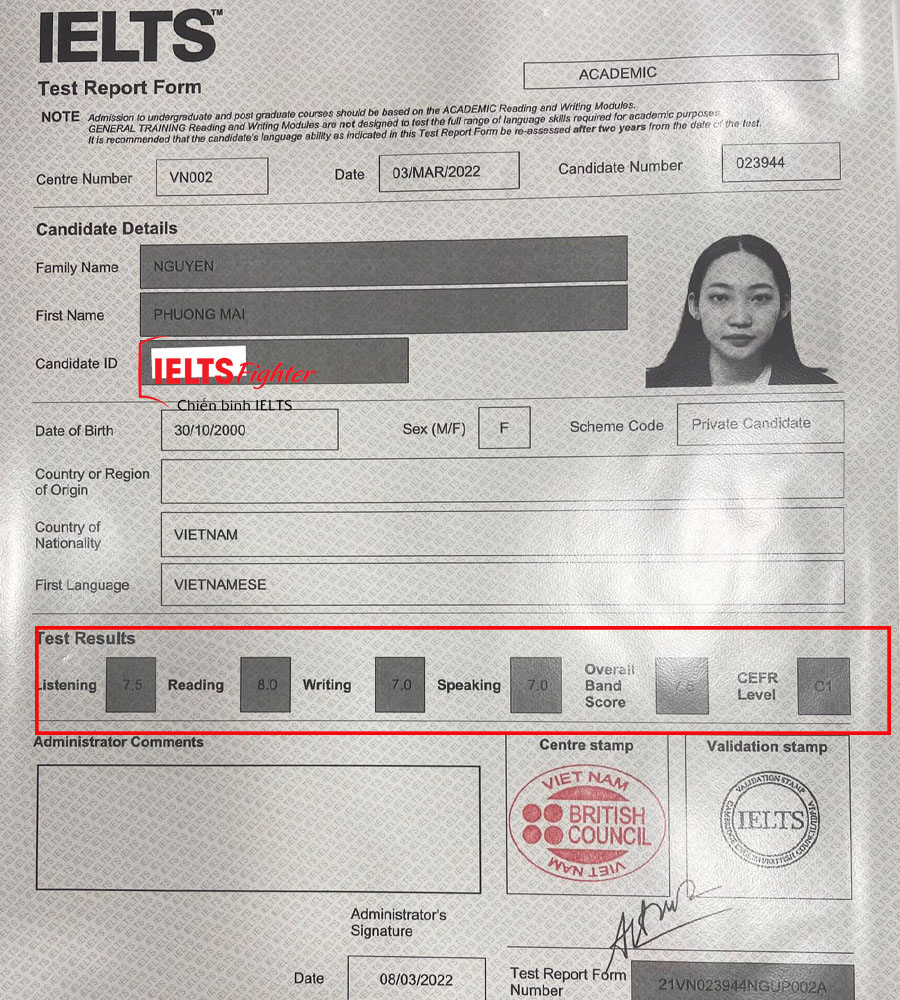 phương mai 7.5 IELTS đại học luật ảnh 2