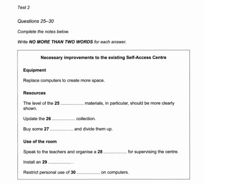 IELTS Listening Form Completion 3