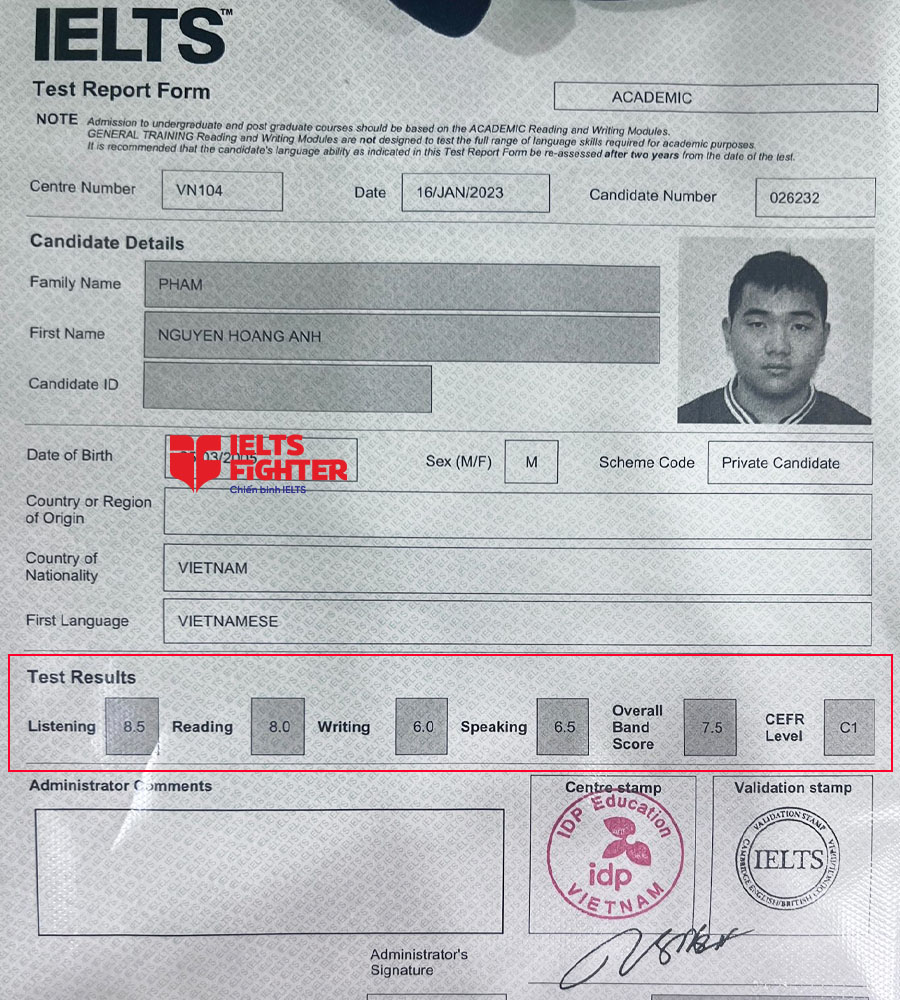 Phạm Nguyễn Ho&agrave;ng Anh 7.5 IELTS - 2