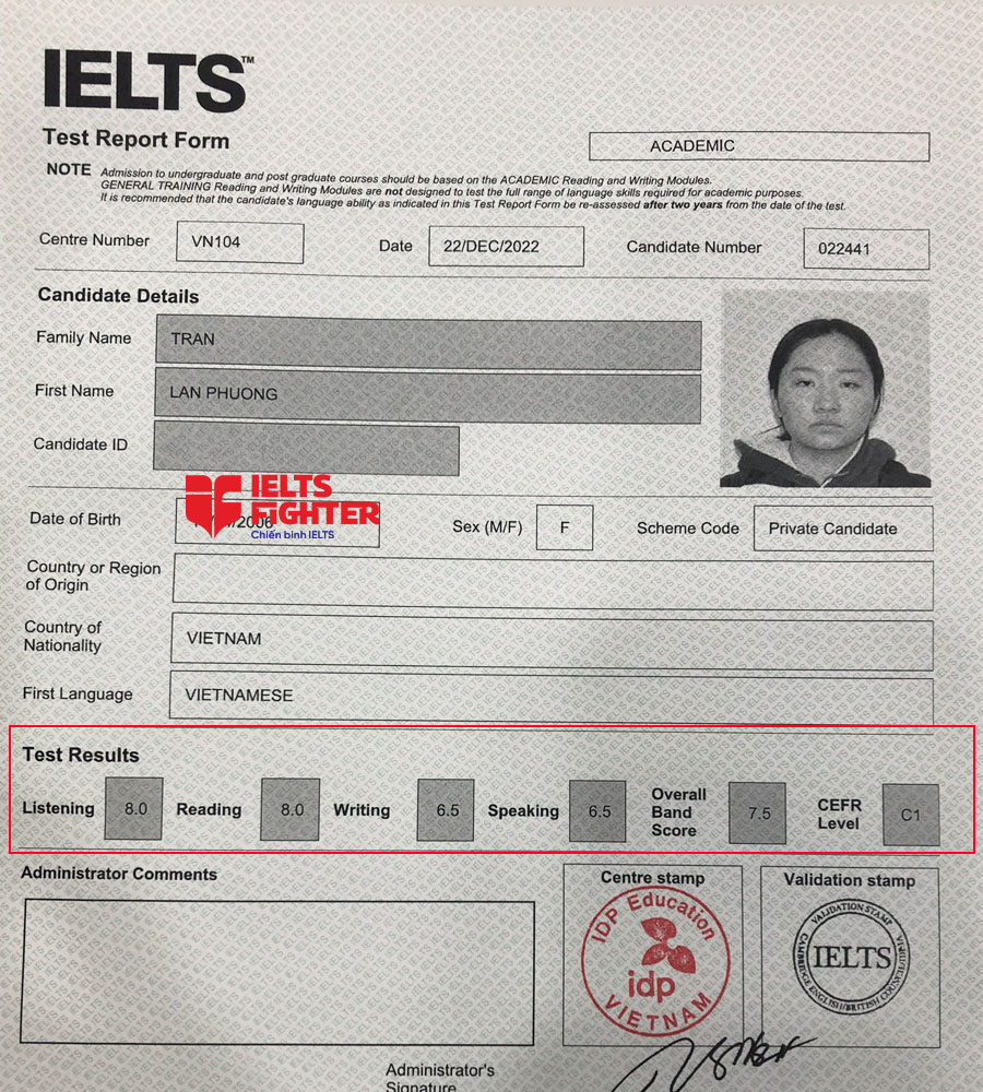Trần Lan Phương 7.5 IELTS - 2