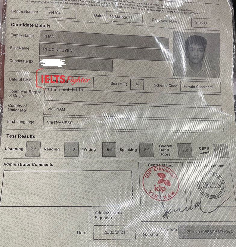 Phúc Nguyên 7.0 IELTS - 2